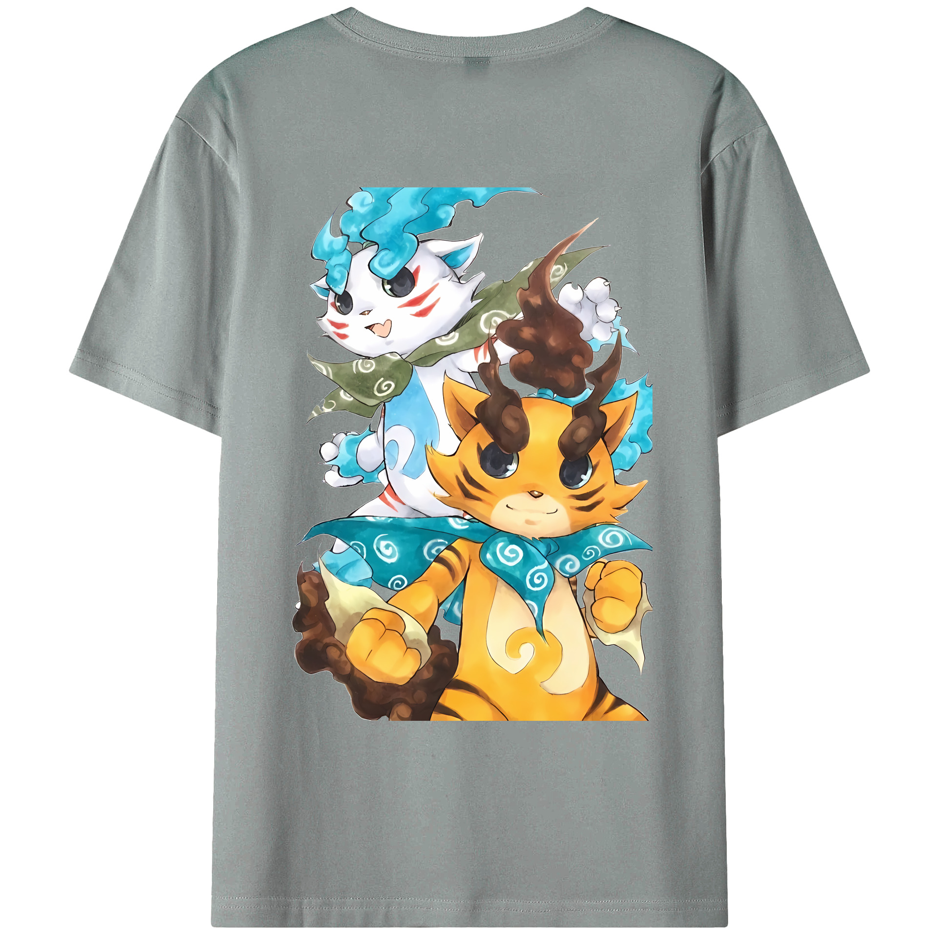 （画像用） 妖怪ウォッチ Yo-kai Watch 綿100％ メンズ半袖Tシャツ（バックプリント） 通気性